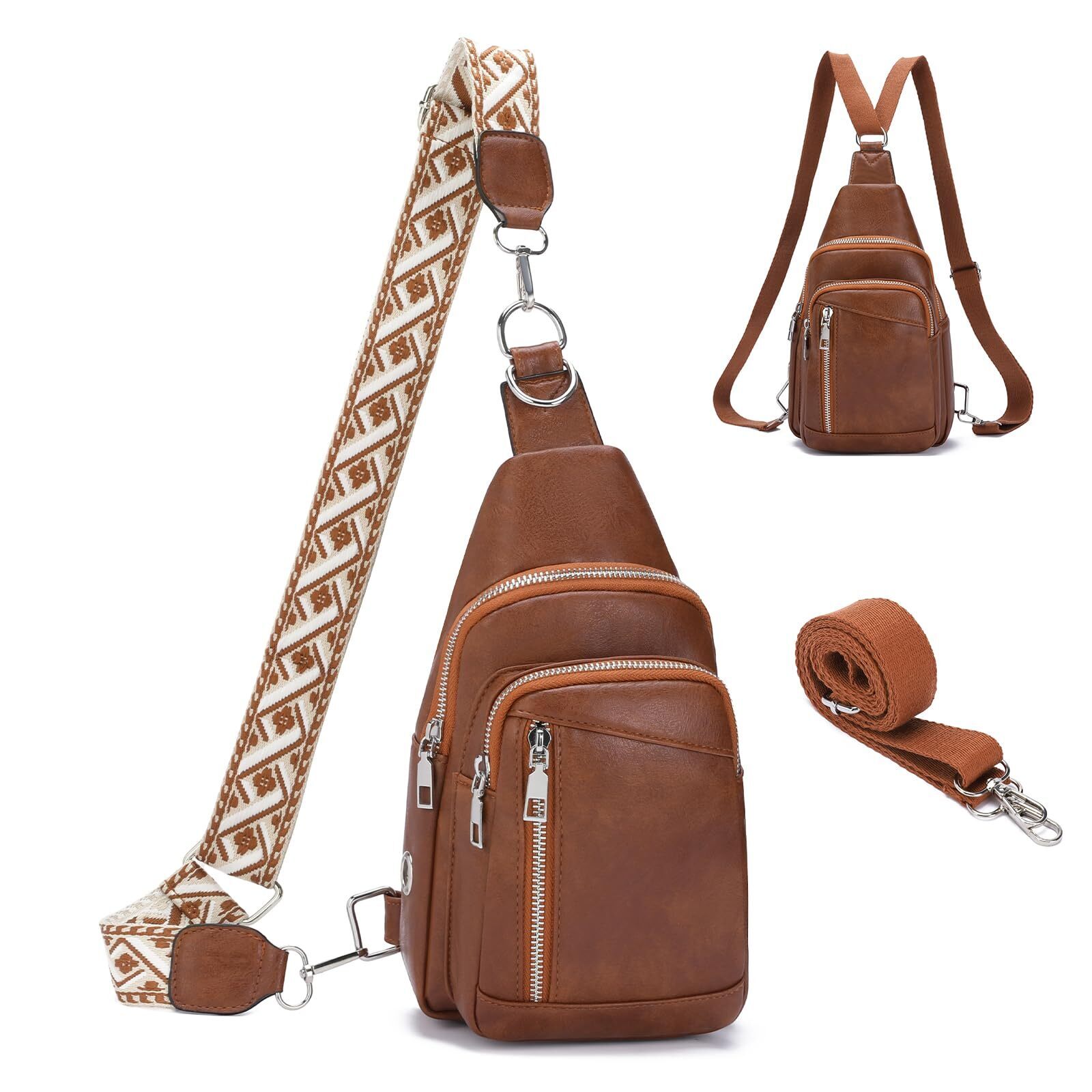 2496 Backpack Purse Convertible Crossbody Shoulder Bag Pu Leather Sling